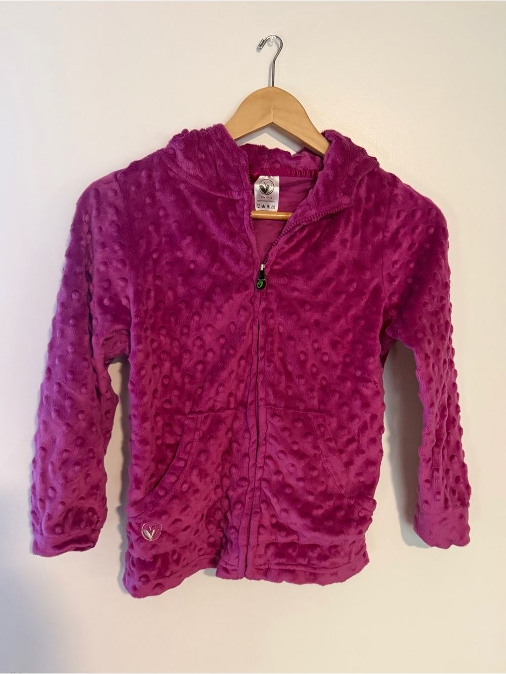 Limeapple Plush Hooded Zip Jacket - Magenta Pink